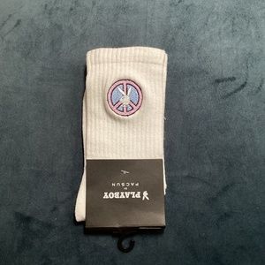2/$25 Playboy White Socks